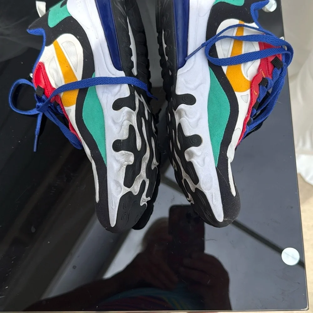 Nike Kids Sneakers Nike AirMax 270 React- Red, Blue, Green, Yellow, Black, White - Picture 8 of 9